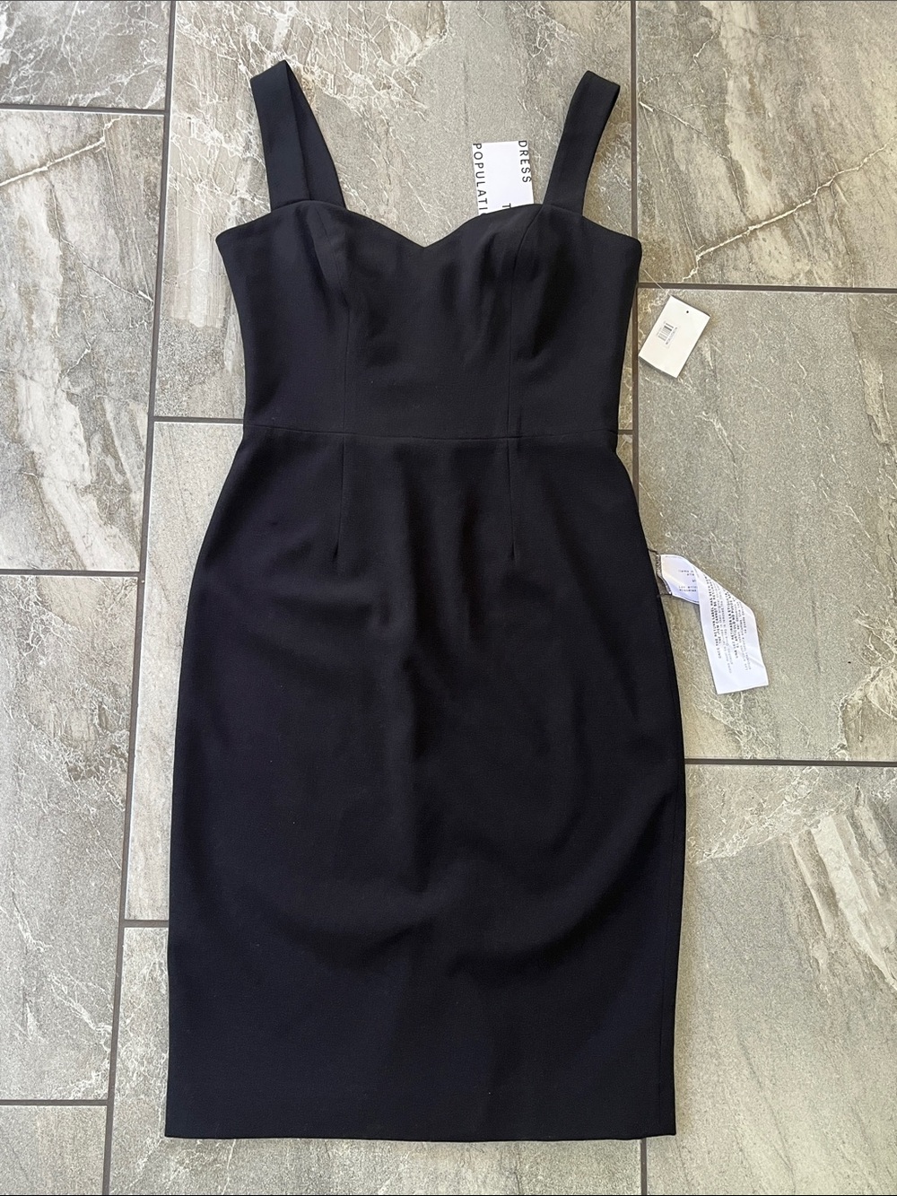 🖤 NWT Dress The Population Nicole Sweetheart Neck Black Size Medium Cocktail - Picture 3 of 9